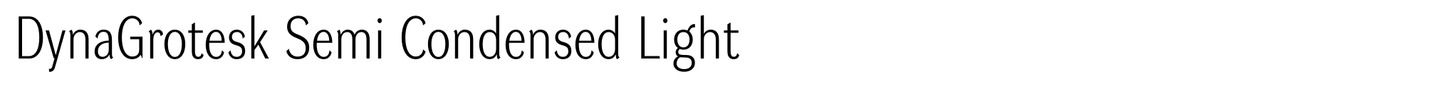 DynaGrotesk Semi Condensed Light image